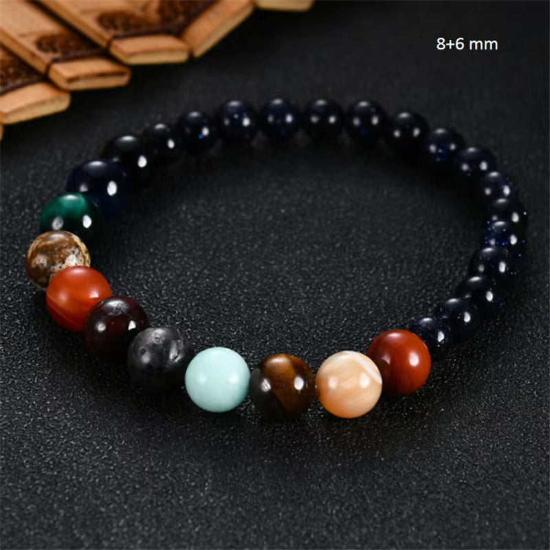 2024 Eight Planets Bead Bracelet Men Natural Stone Universe Yoga Solar Chakra Bracelet for Women Men Jewelry Gifts Drop Shipping