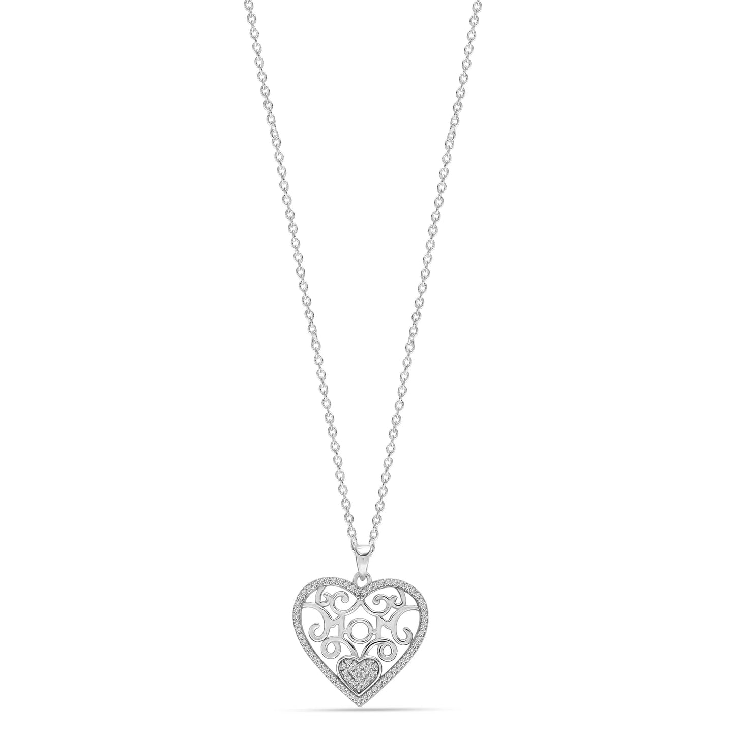 925 Sterling Silver 18K Gold-Plated Diamond-Cut Heart Reversible Necklace for Women and Teen Girls 25MM