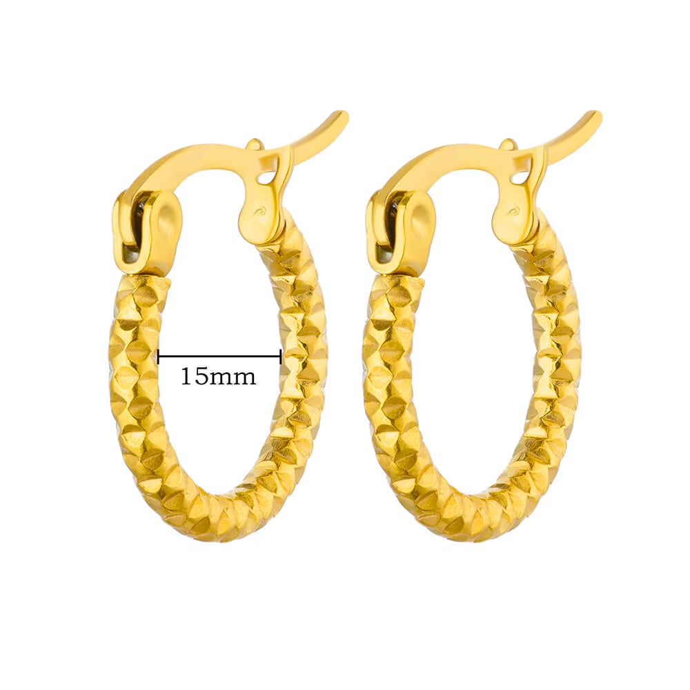 U Shape Hoop Earrings for Women Smooth Gold Plated Stainless Steel Earrings Female Classic Statement Wedding Ear Jewelry Aretes